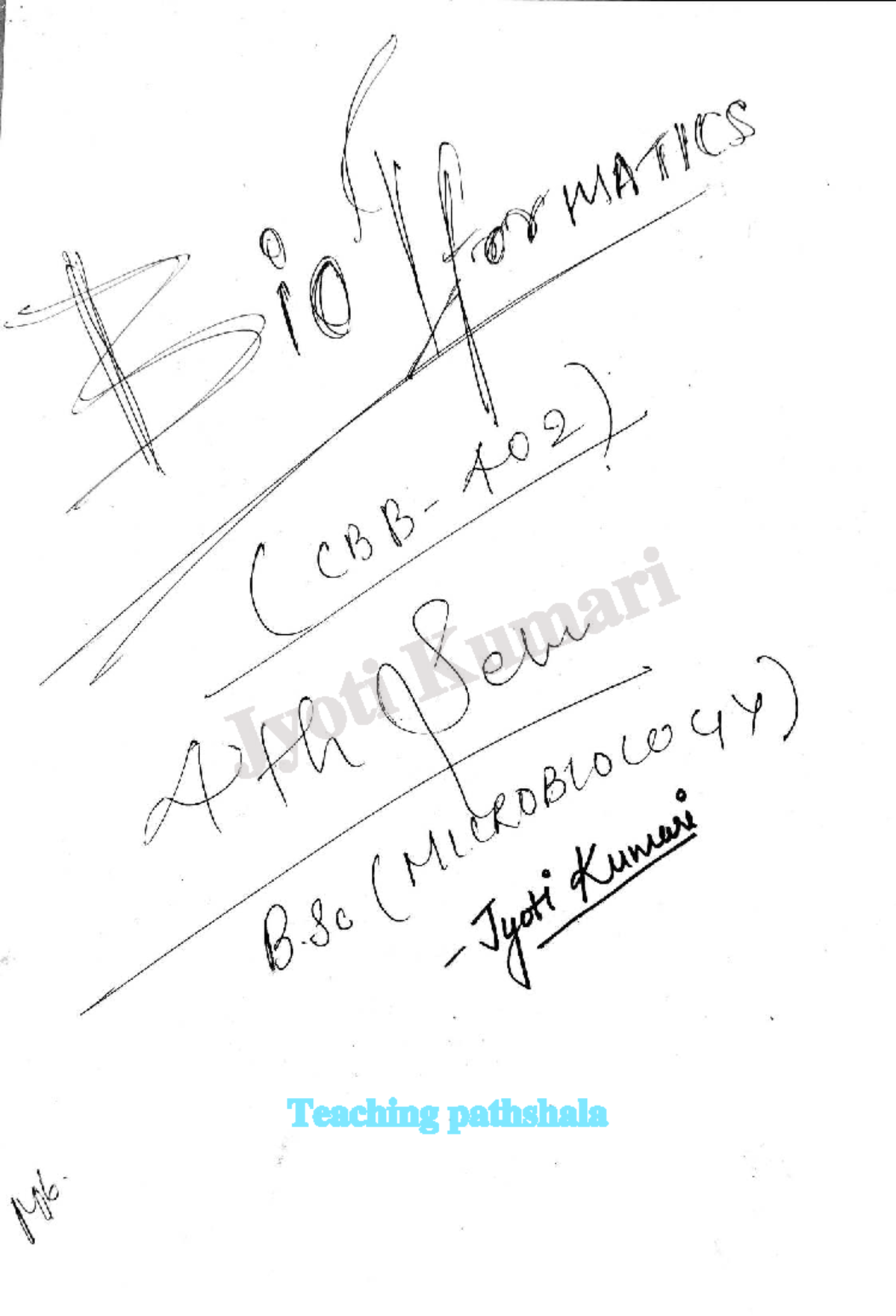 Bioinformatics Notes - Teaching Pathshala (iK) - Studocu