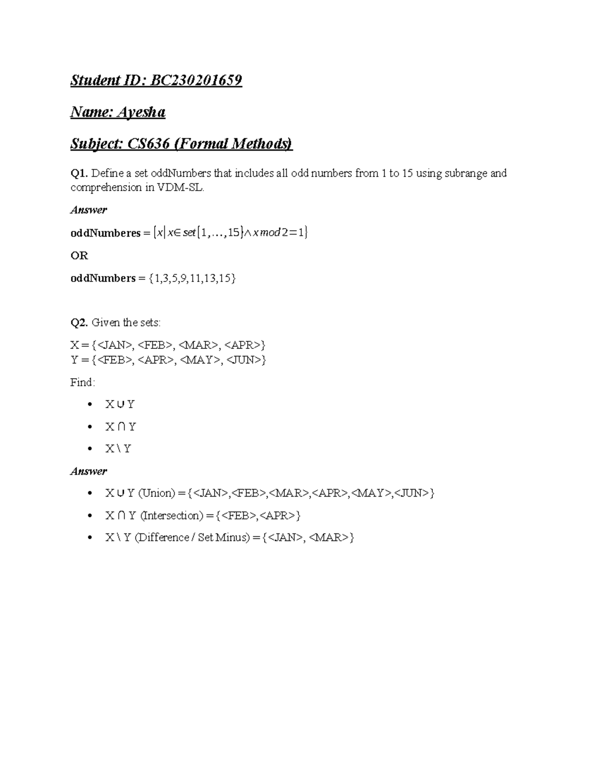 CS636 Assignment 2: Set Operations and Odd Numbers - Studocu
