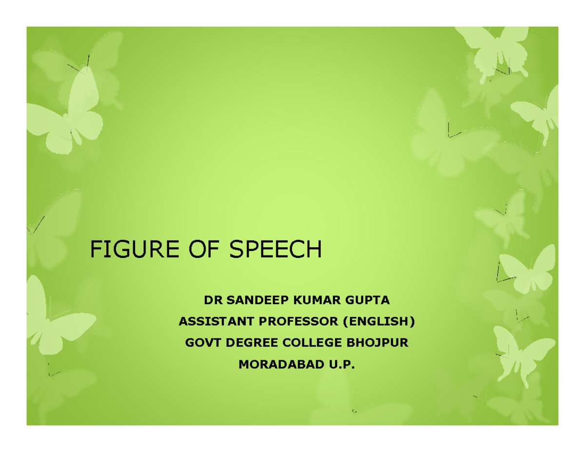 Figures of Speech Explained: Key Concepts and Examples - Studocu
