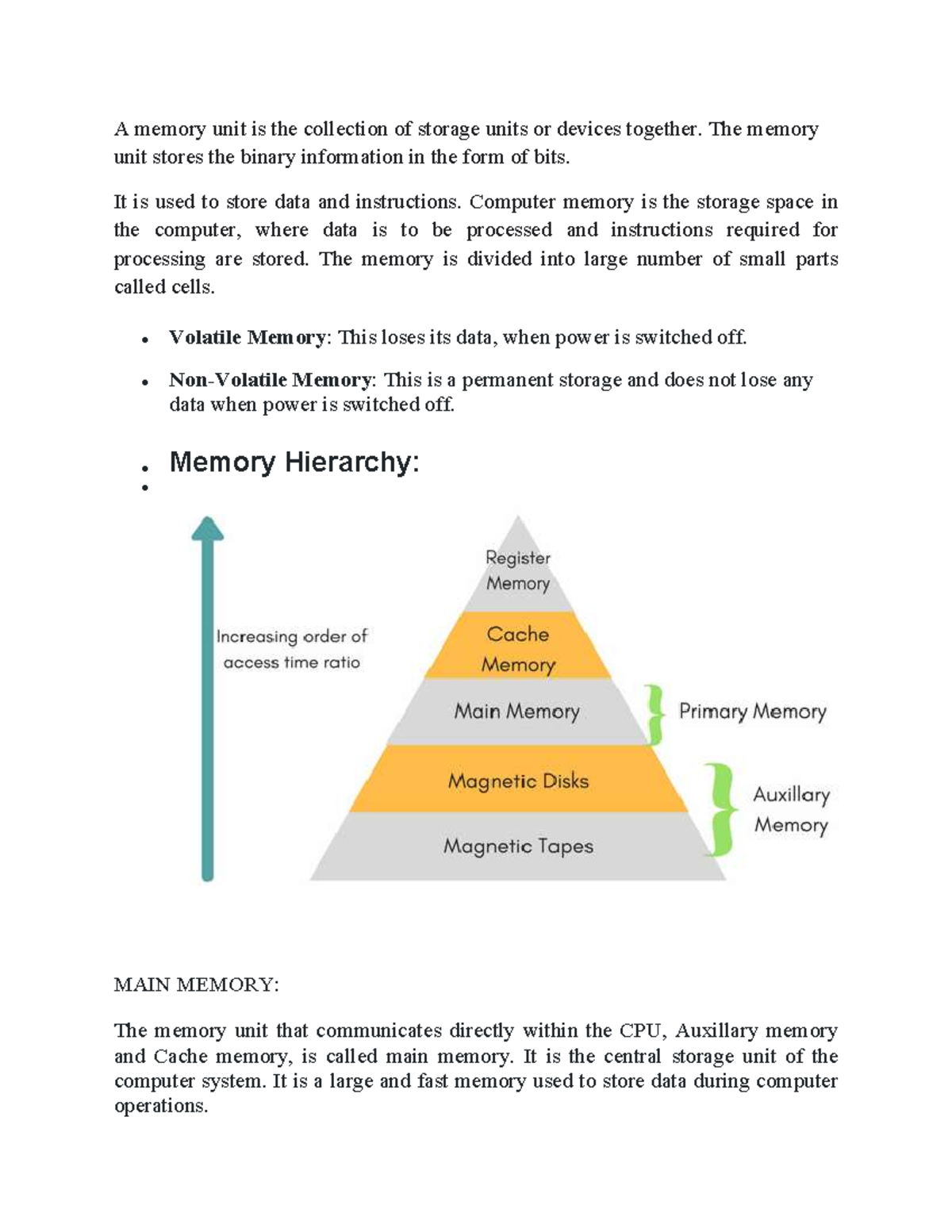 Archi 3 - OS Memory Unit Overview and Concepts - Studocu