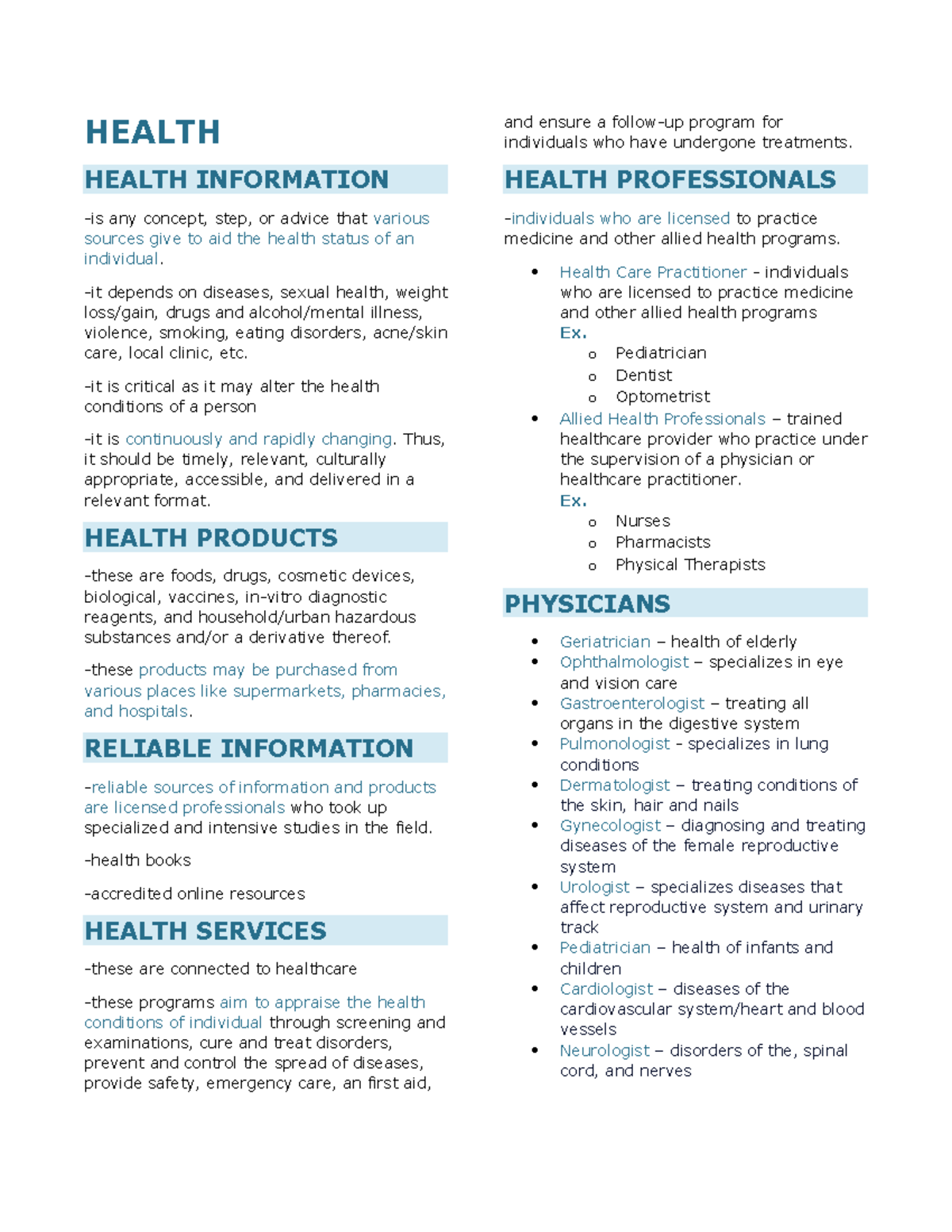 Comprehensive Overview of Health (Health 101) - Studocu