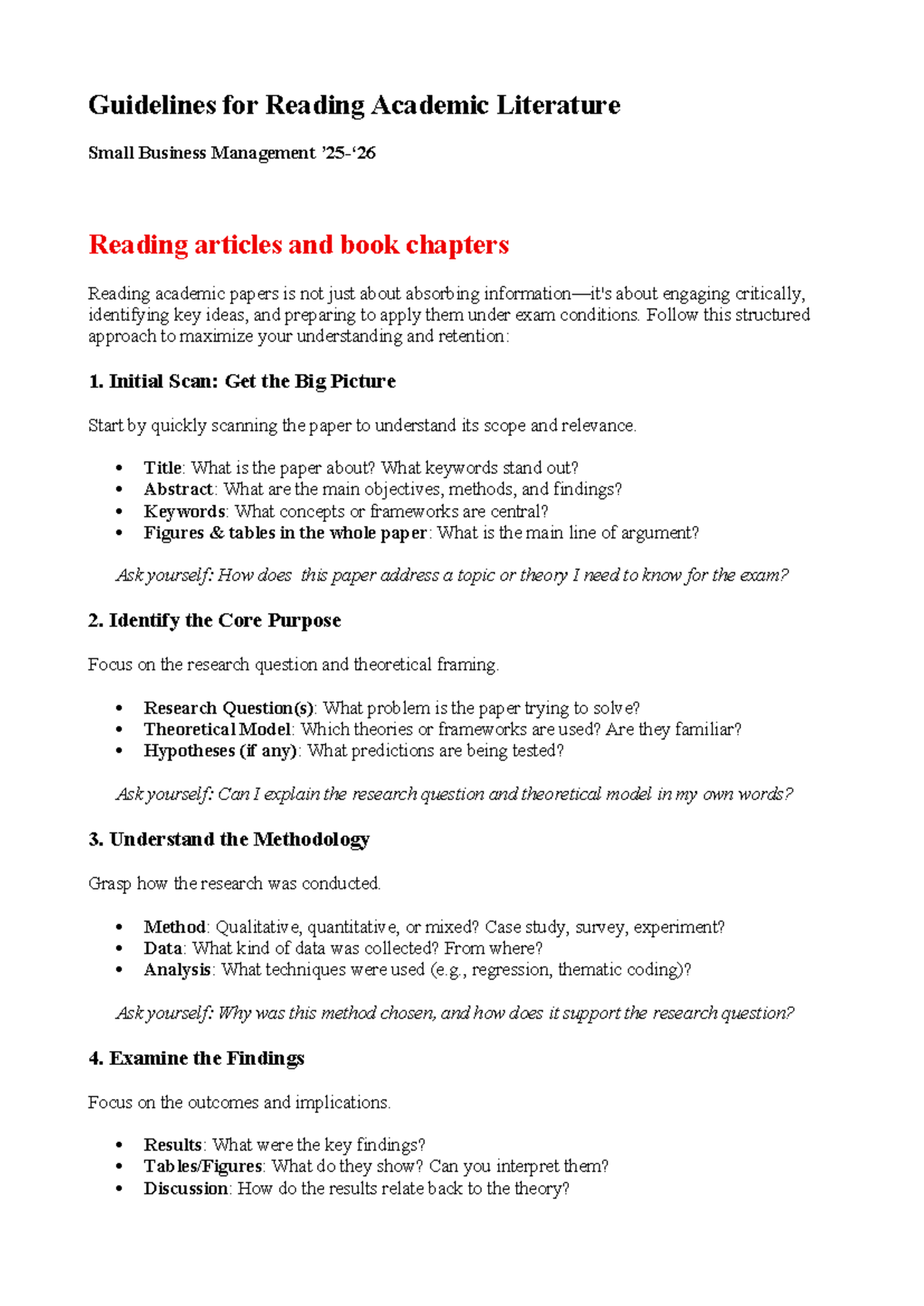 Guidelines for Reading Academic Papers in Small Business Management ...