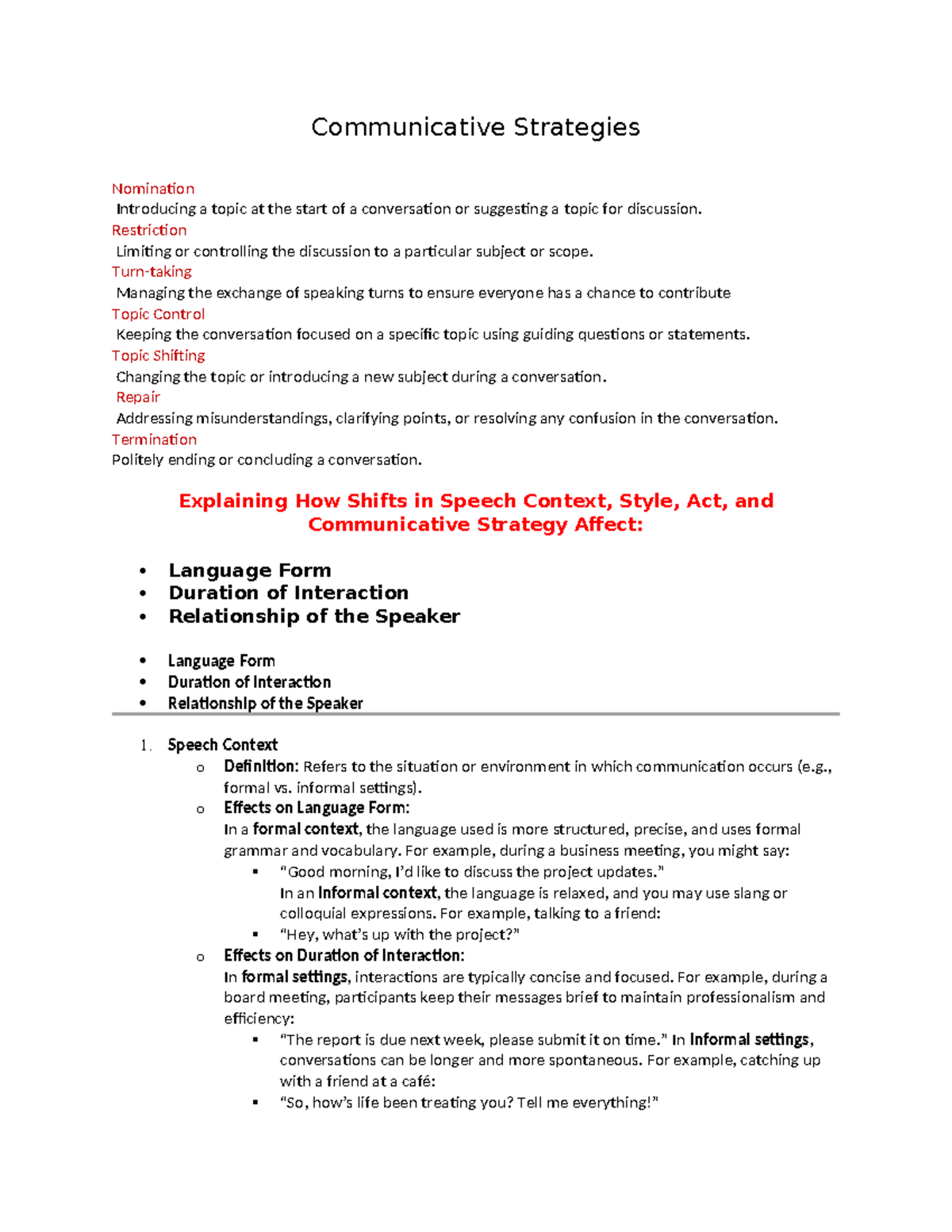 Oral com Pointers - NA NO COMMENT - Communicative Strategies Nomination ...