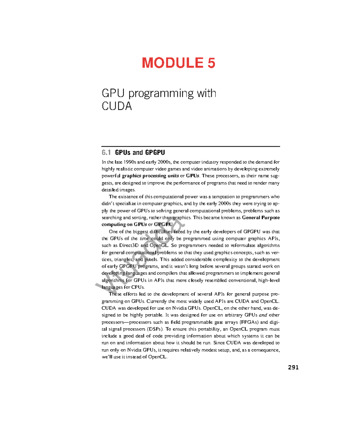 BCS702 Module 5: GPU Programming with CUDA - Chapter 6 Overview - Studocu