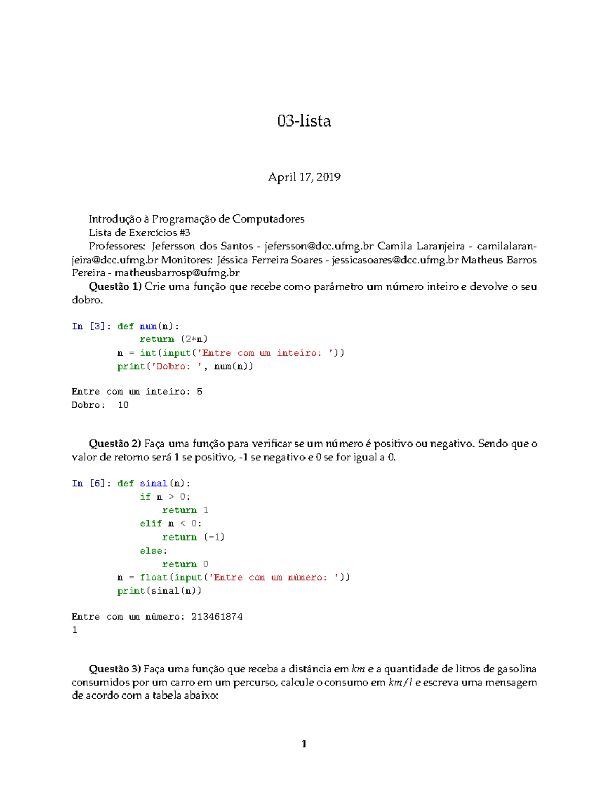 03-lista - Lista 3 resolvida de programação em python - 03-lista April ...