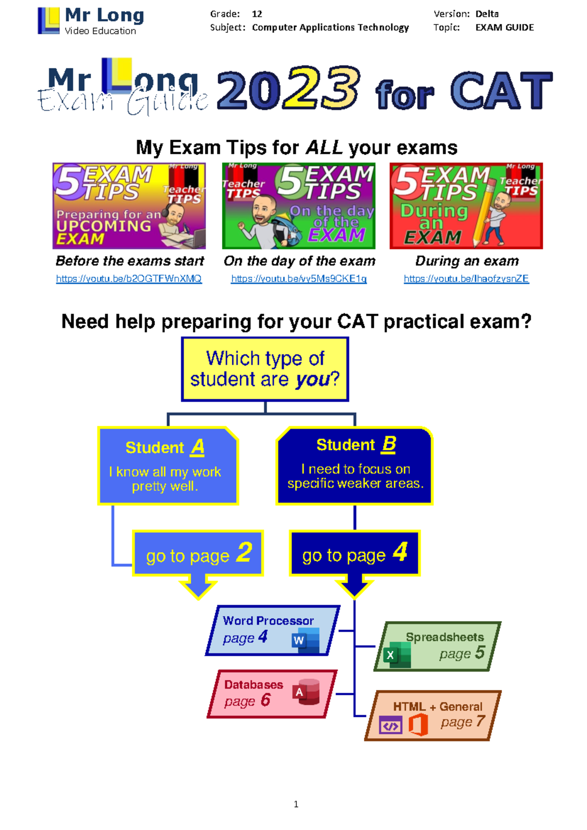 Mr Long's CAT Exam Guide 2023: Tips & Strategies for Success - Studocu