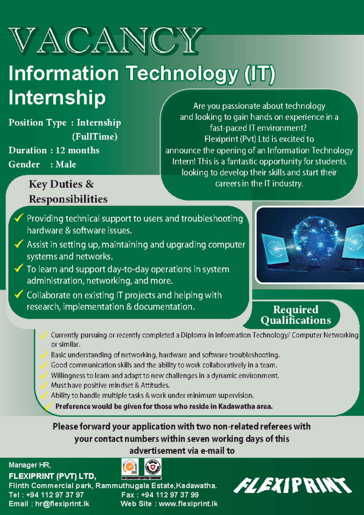 Information Technology (IT) Internship - VACANCYVACANCY Information ...