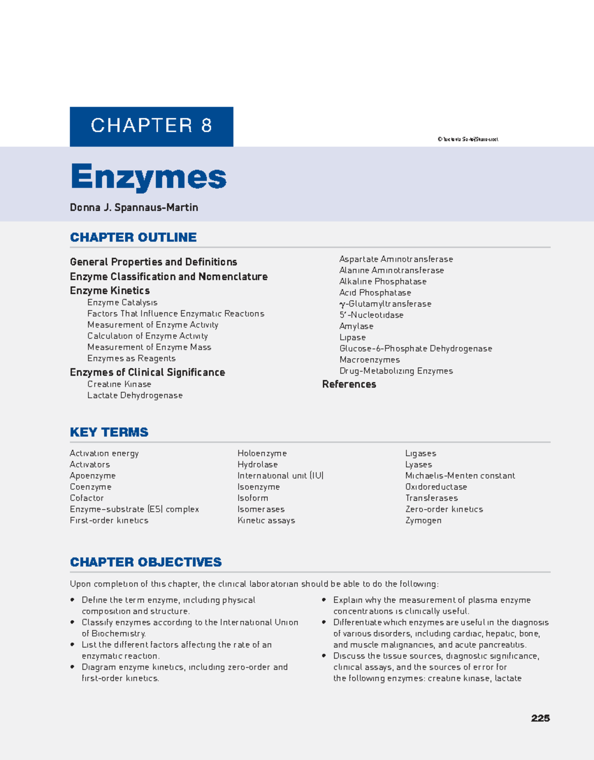 Bishop CHAP 8 Enzymes: Overview of Enzyme Properties and Clinical ...