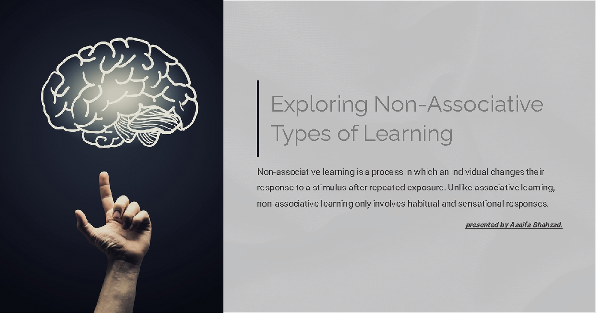 Exploring Non Associative Types of Learning - Exploring Non-Associative ...