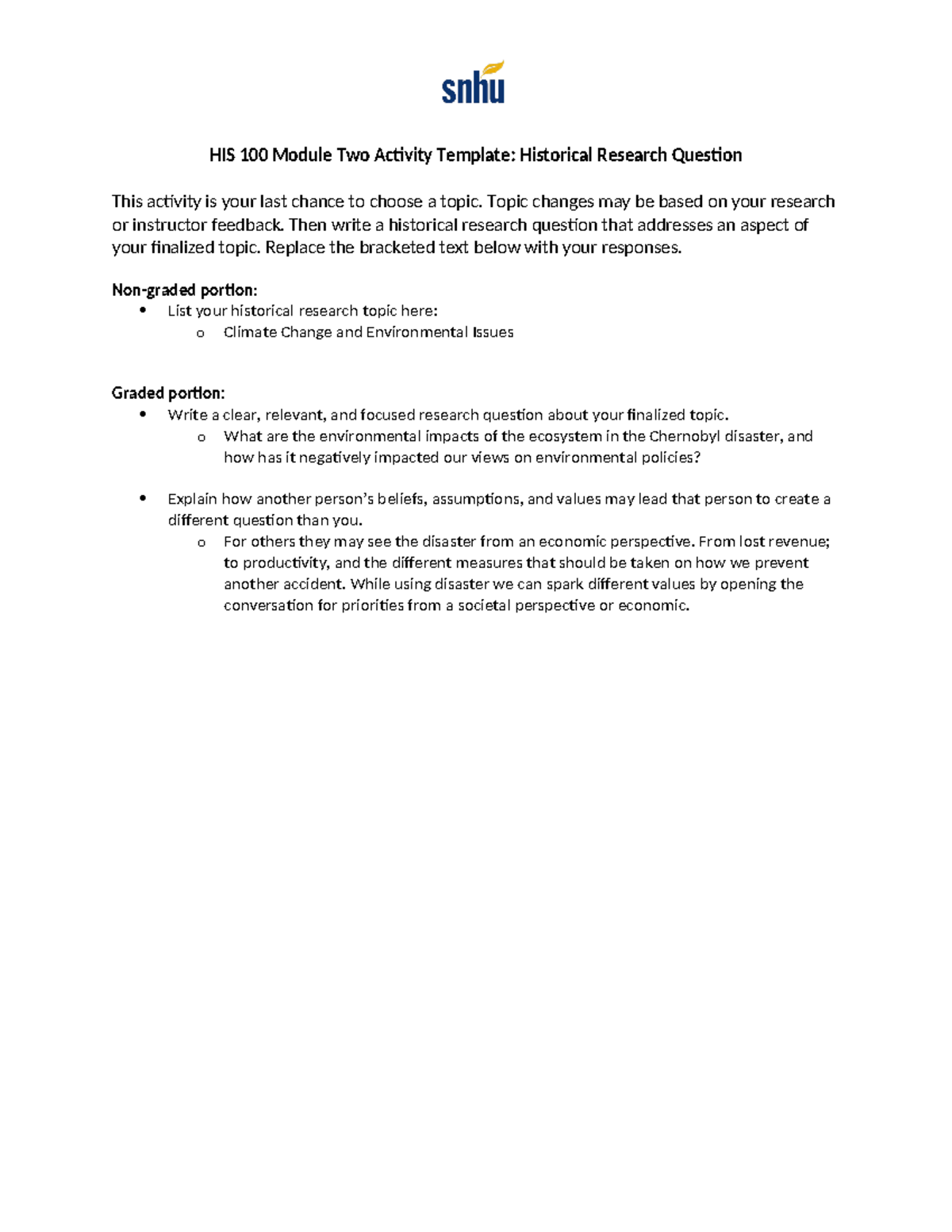 historical research questions 2-2 - HIS 100 Module Two Activity ...