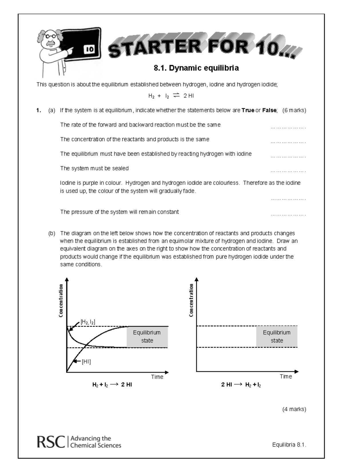 Worksheet - Equilibrium 2-1: Dynamic Equilibria Analysis - Studocu