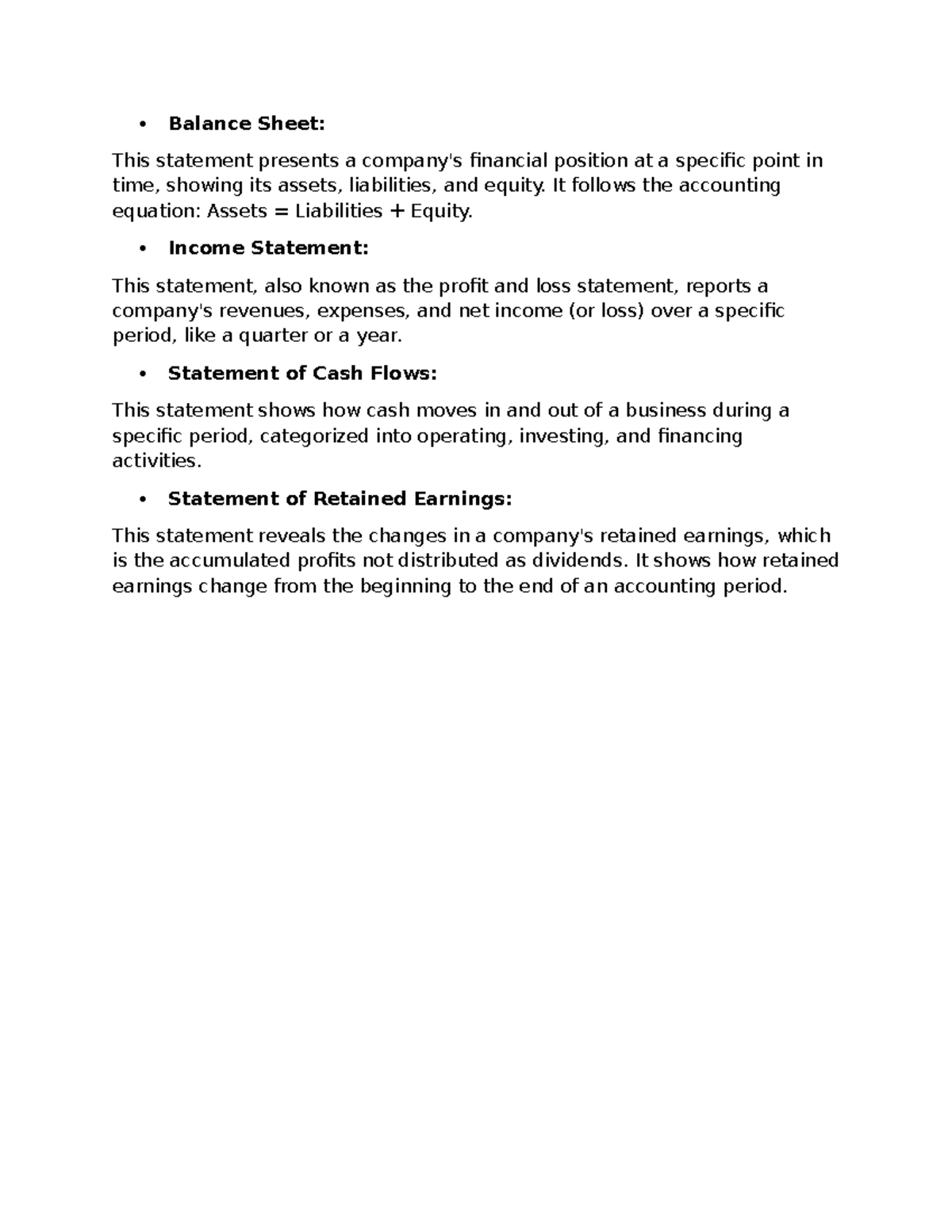 Financial statements overview: Balance sheet, income statement, cash ...