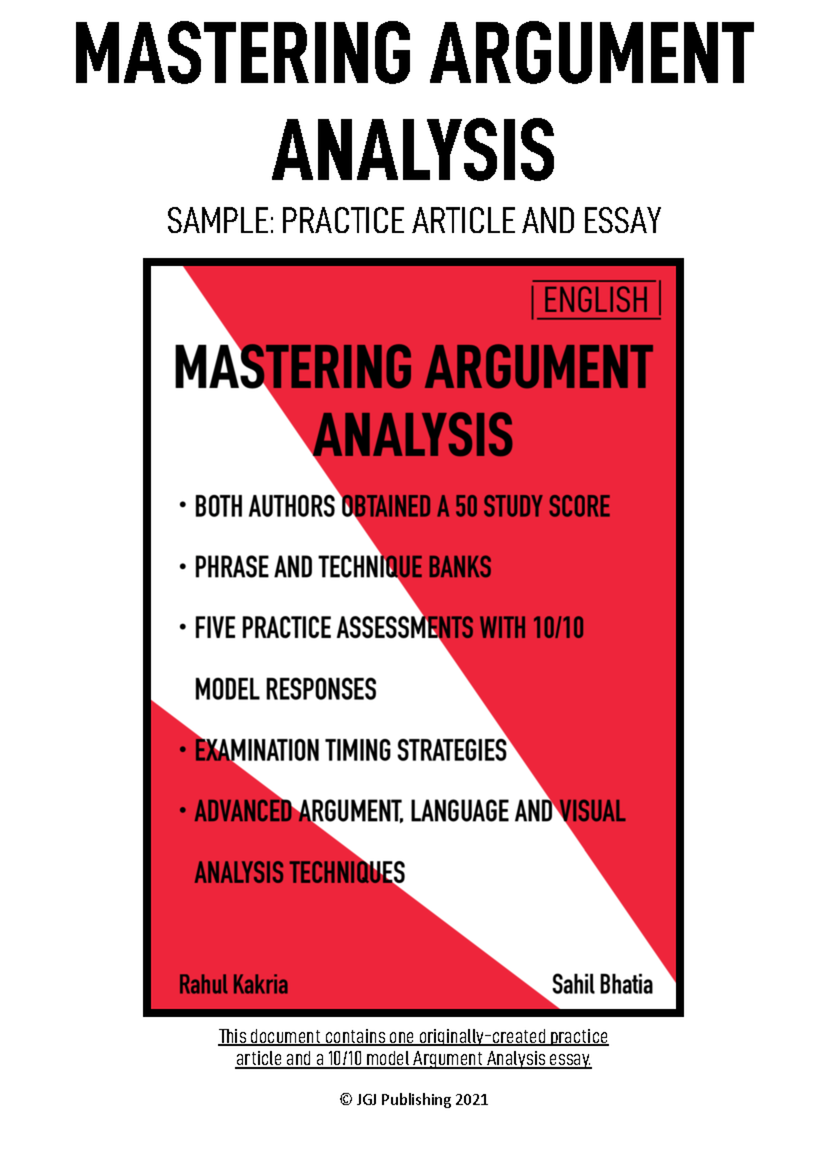 Article + 10 OUT OF 10 Essay - MASTERING ARGUMENT ANALYSIS SAMPLE ...