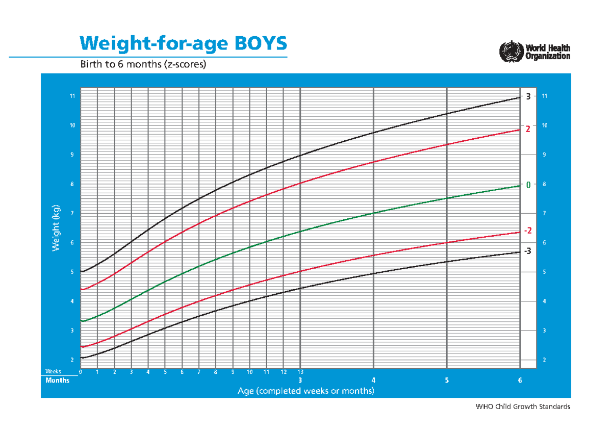 Cht wfa boys z 0 6 - WHO Growth Chart for Weight-for-age - GNK 481 ...