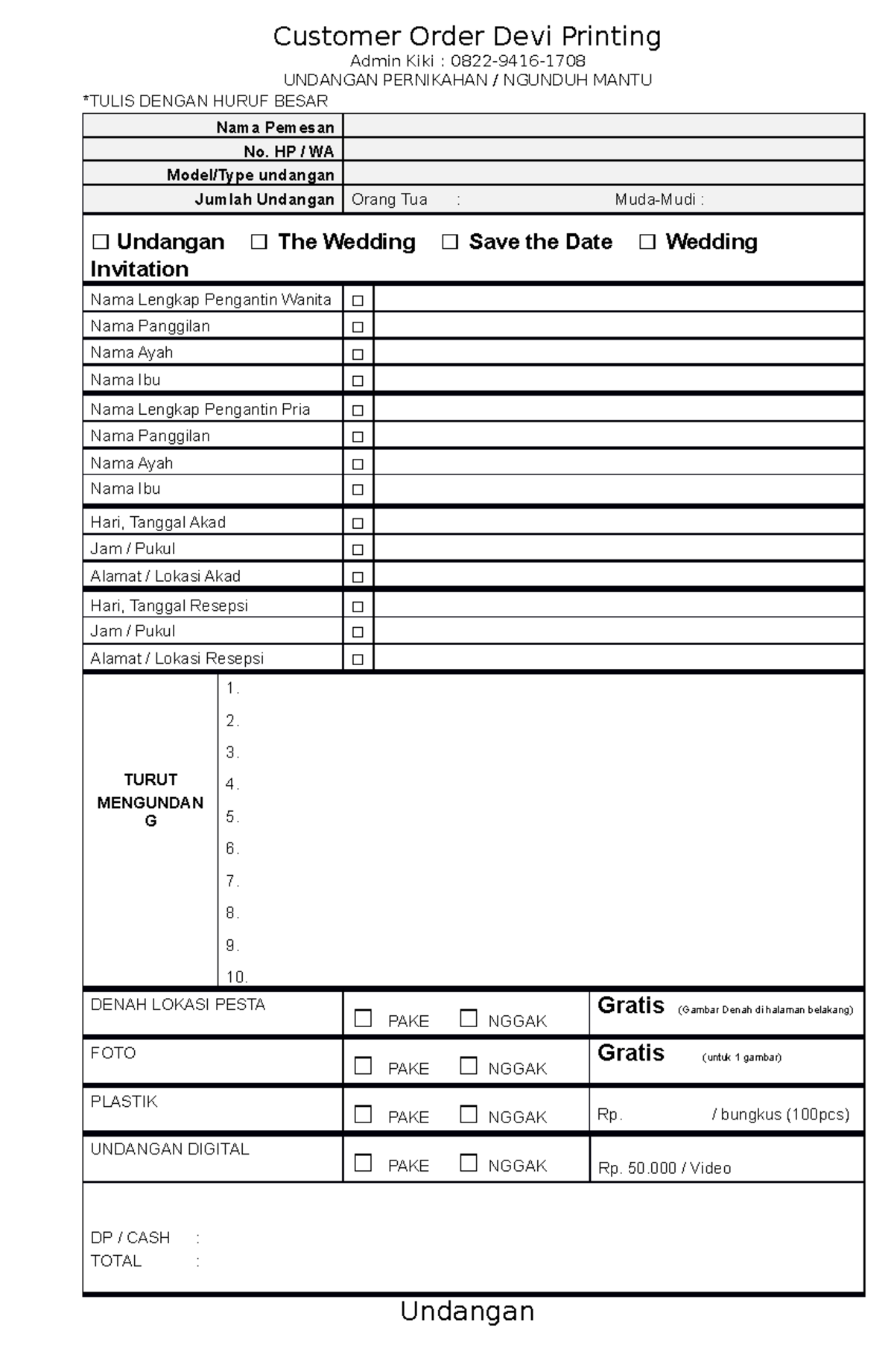 Customer Order Form - Devi Printing Services - Studocu