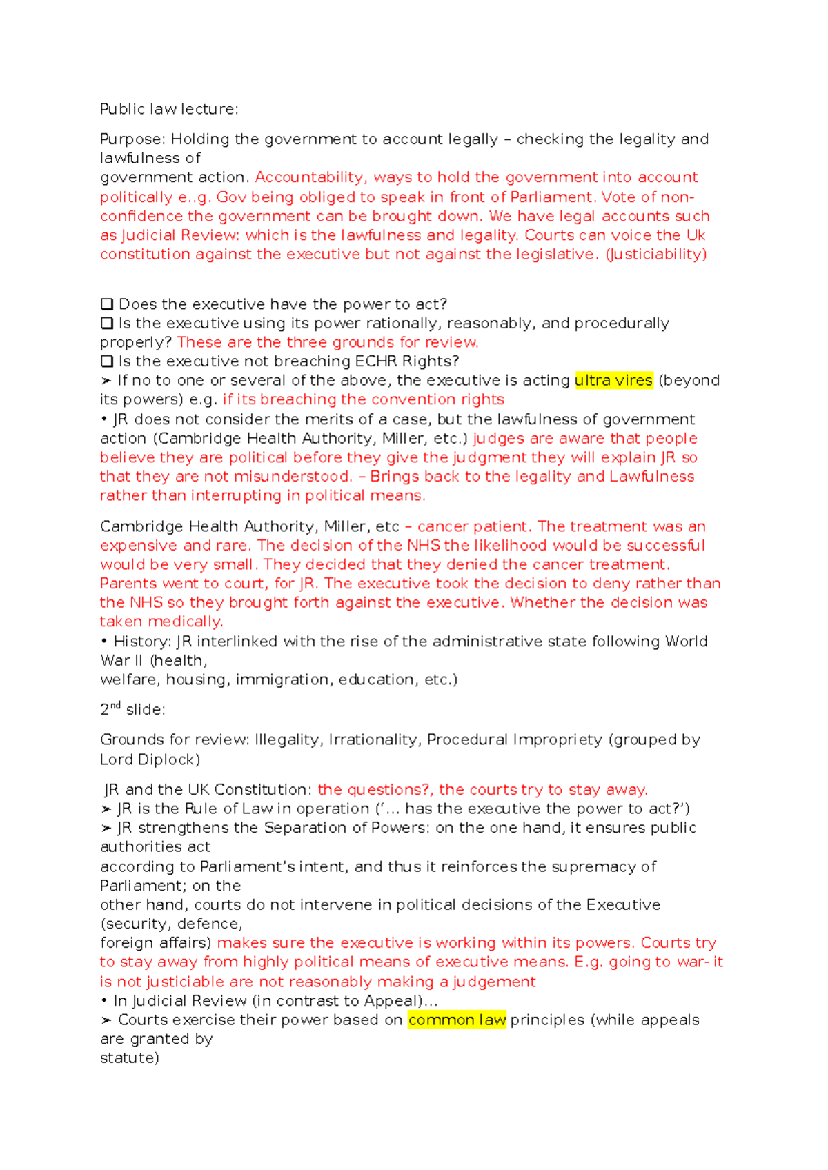 Public Law Lecture T2 W2: Judicial Review & Government Accountability ...