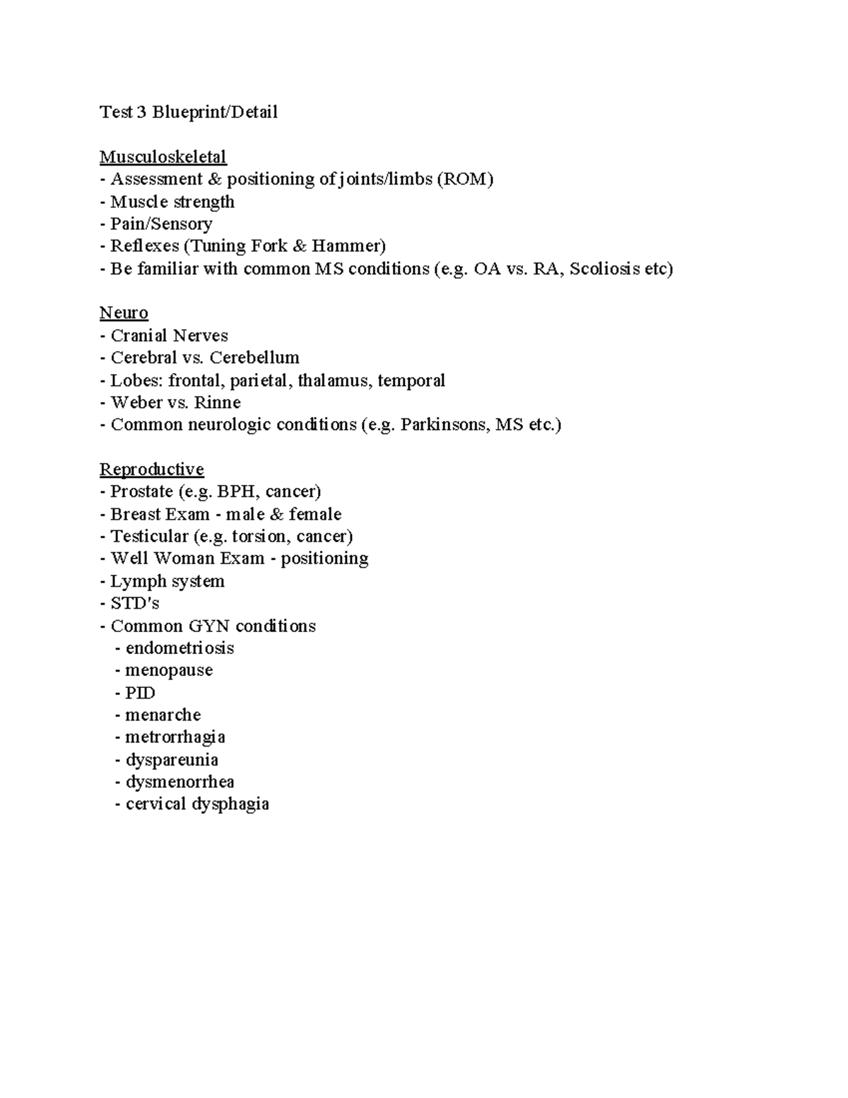 Test 3 Blueprint - Course work - Test 3 Blueprint/Detail ...