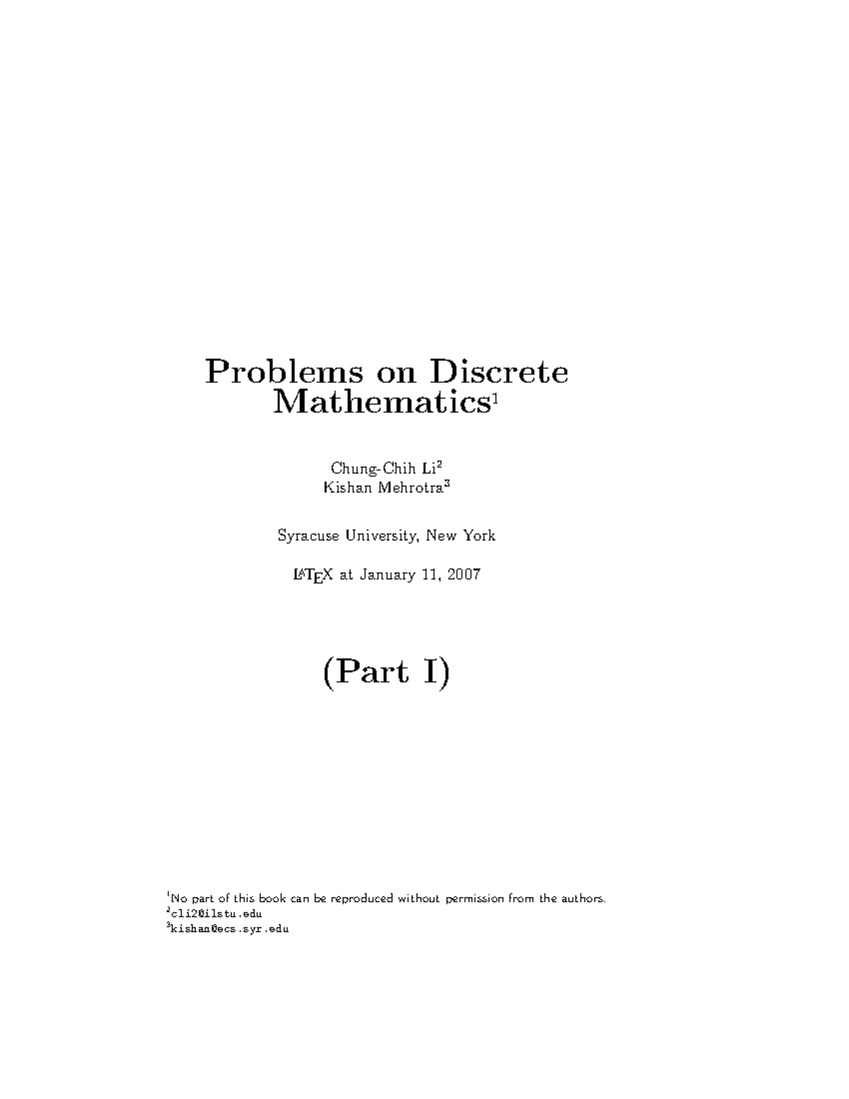 Discrete Mathematics 251117: Problems and Solutions Overview - Document Preview
