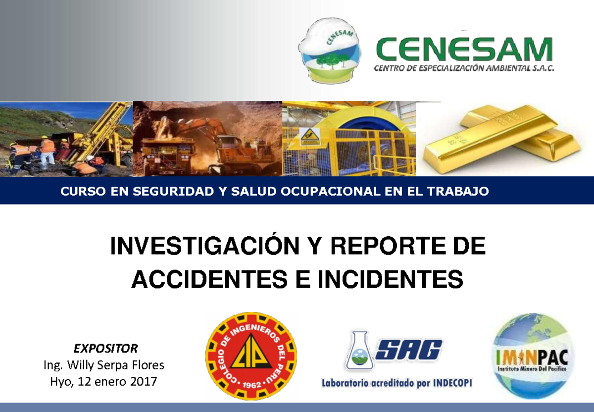 Investigación y Reporte de Incidentes - CURSO CENESAM FF - Studocu