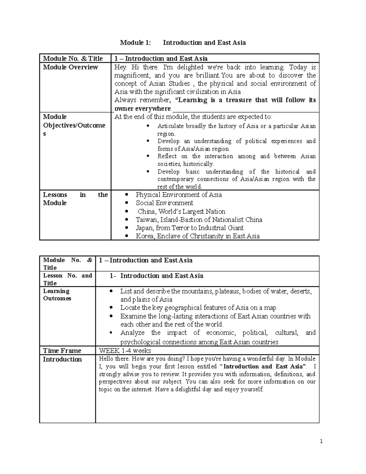Module I - Introduction to East Asia in Asian Studies (AS101) - Studocu