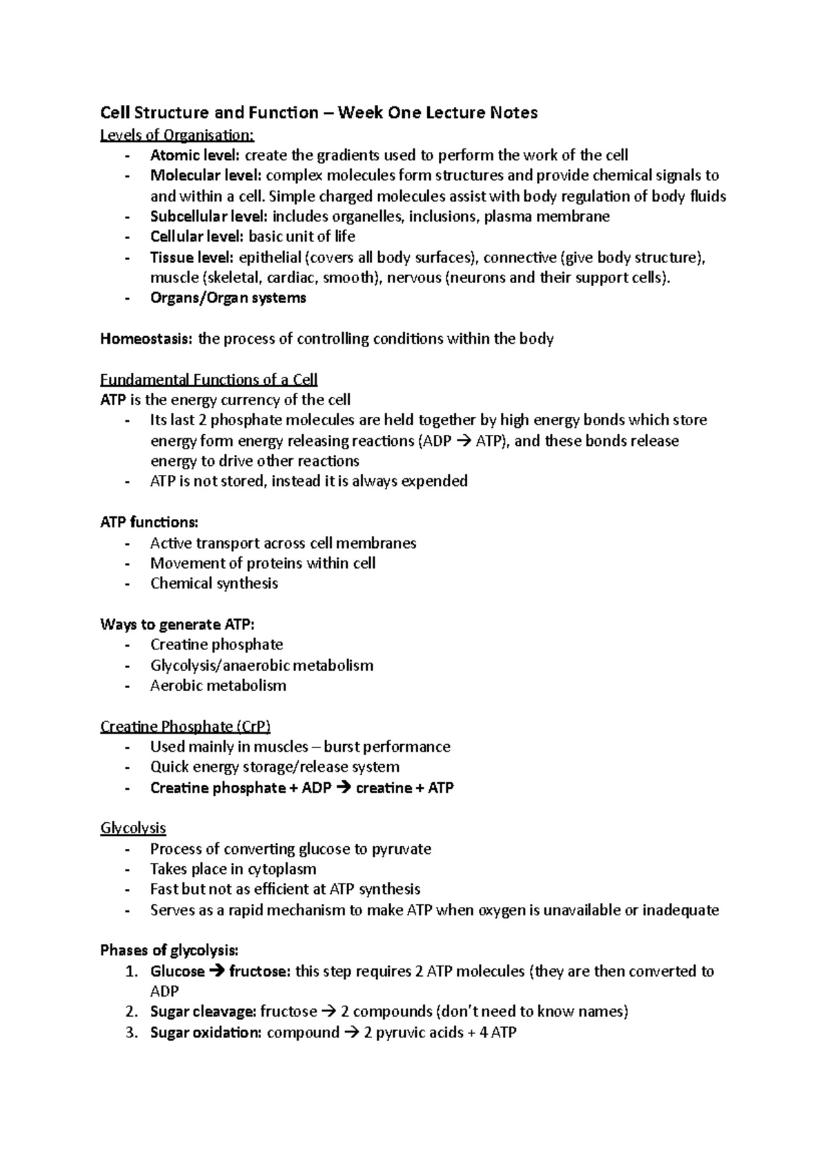 Weeks 1+2 Cell and Membrane Structure and Function - Cell Structure and ...
