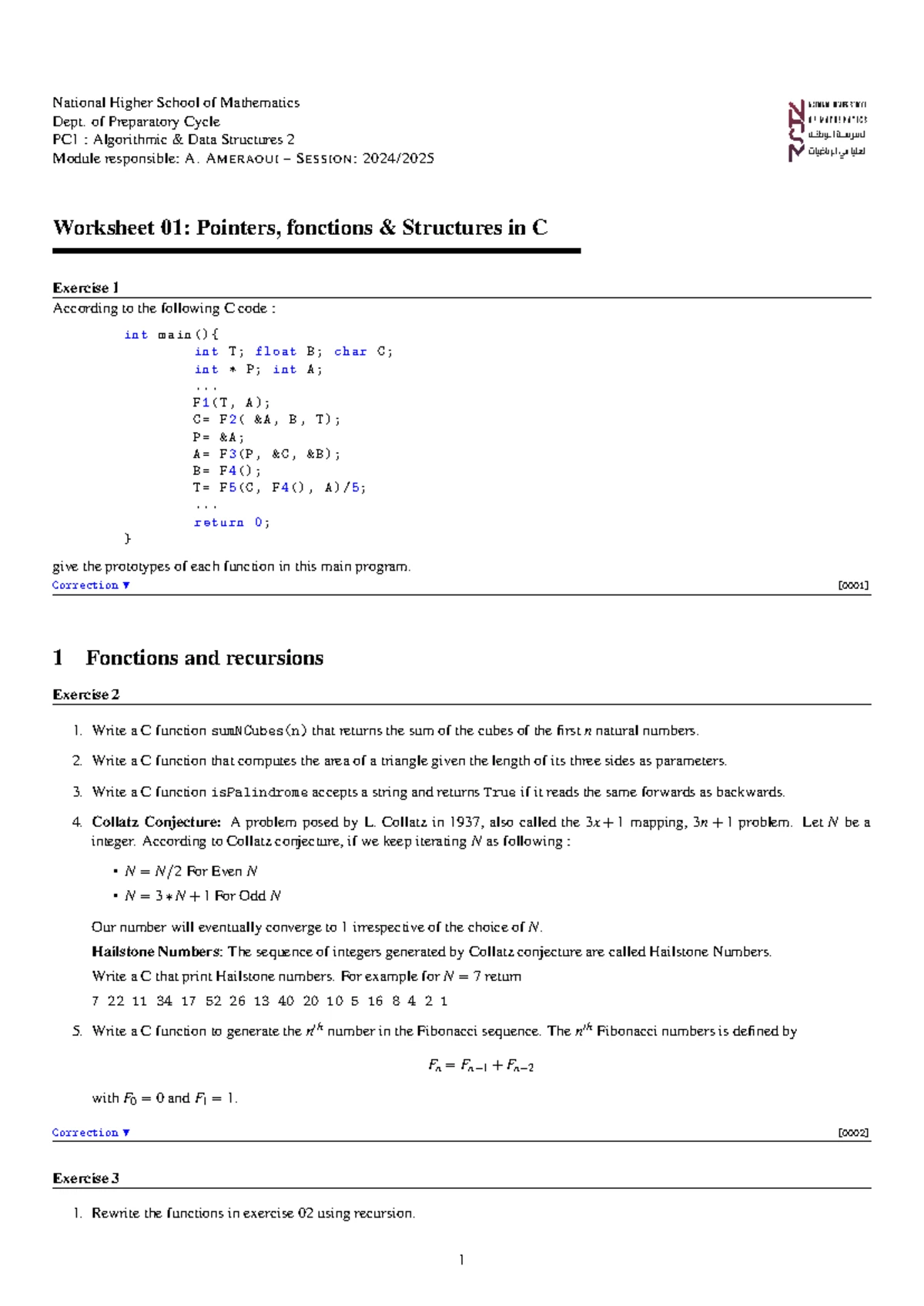 Solutions to C Programming Pointers & Functions Worksheet - Studocu