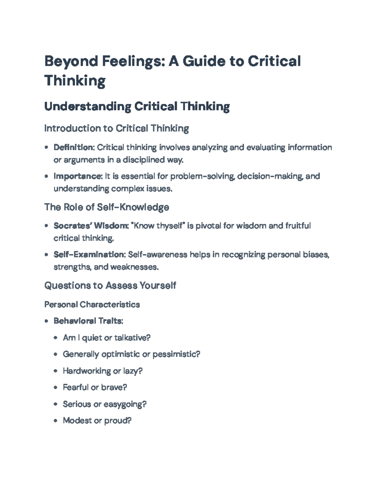 Critical Thinking Mastery: Strategies for Personal and Professional ...