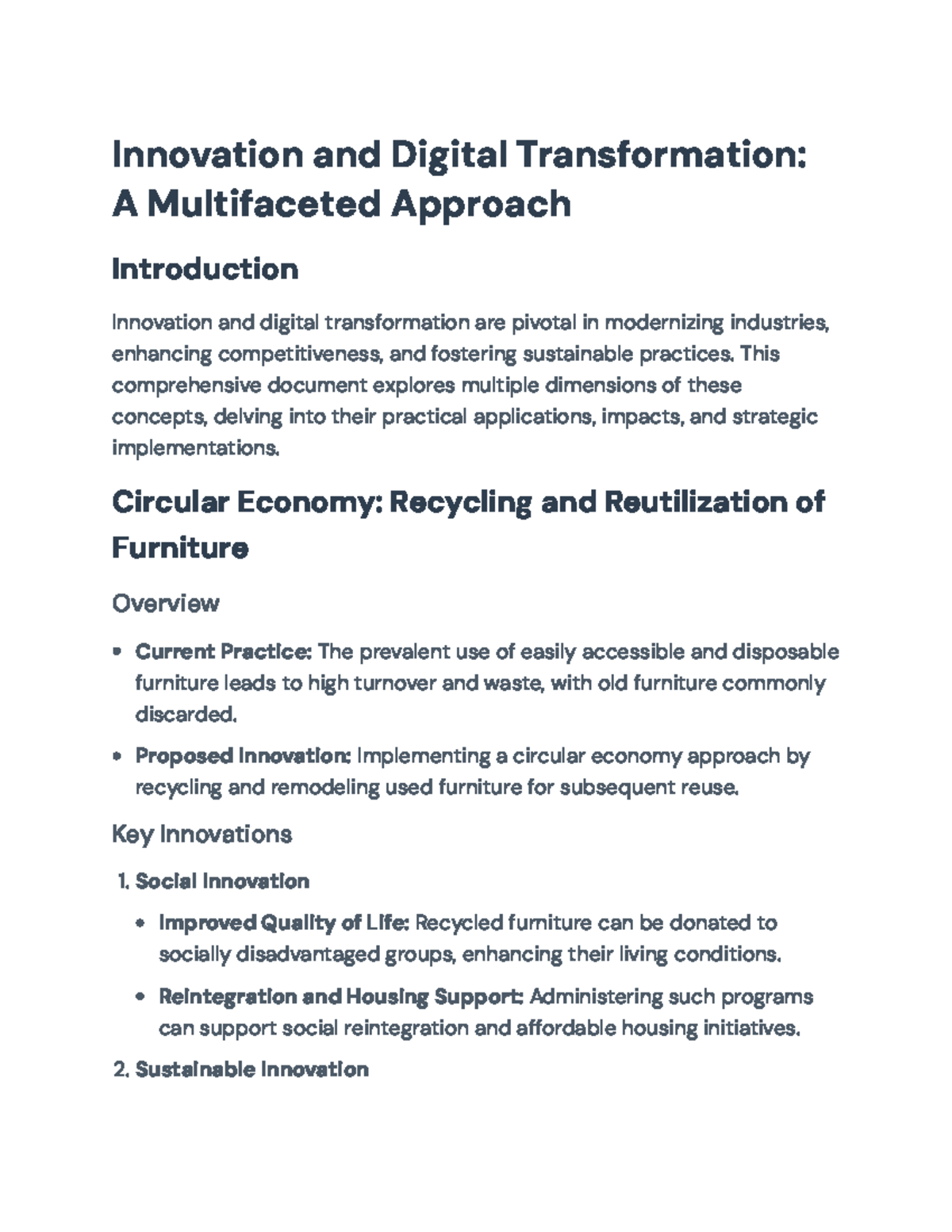 Innovation and Digital Transformation in Circular Economy: A Strategic ...