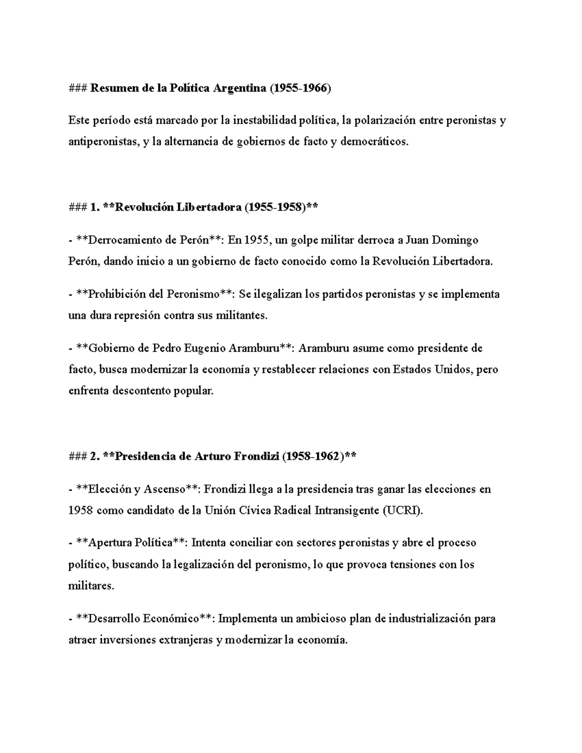 Resumen de la Política Argentina: Inestabilidad y Transformaciones ...