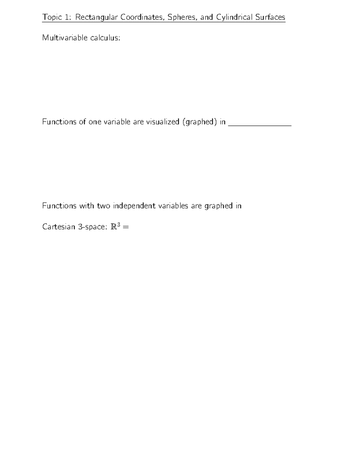 Fa24 200 Final Exam Notes: Rectangular Coordinates & Surfaces - Studocu