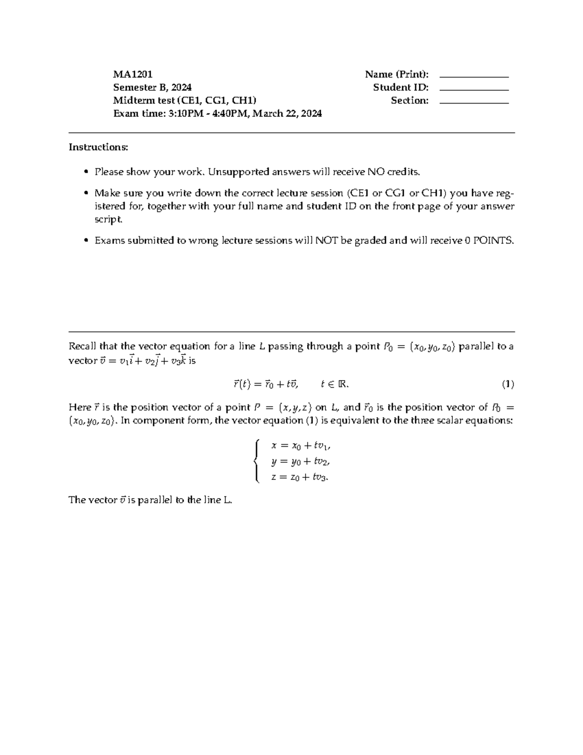 Midterm 2024B 2025-03-17 14 39 54 - MA1201 Name (Print): Semester B ...