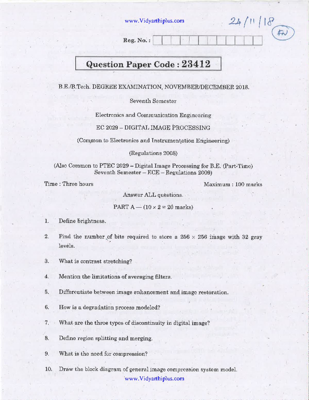 EC 2029 NOV '18 University Question Paper - Digital Image Processing ...