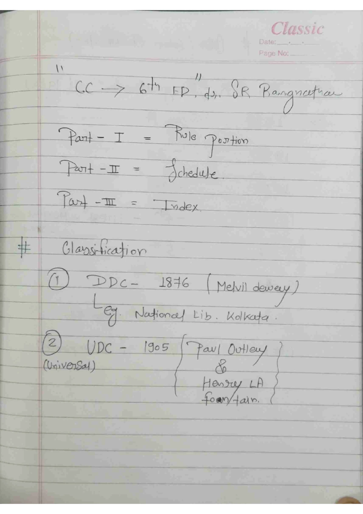 B.Lib DDC - Practice Notes on Dewey Decimal Classification - Studocu