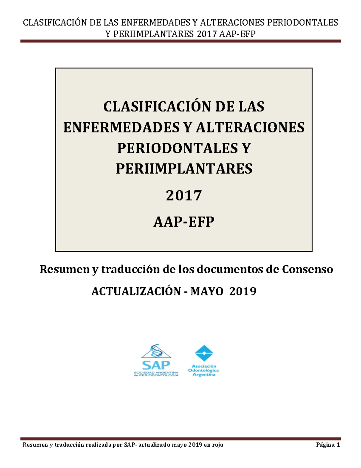 Clasificación de Enfermedades Periodontales y Periimplantarias - AAP ...