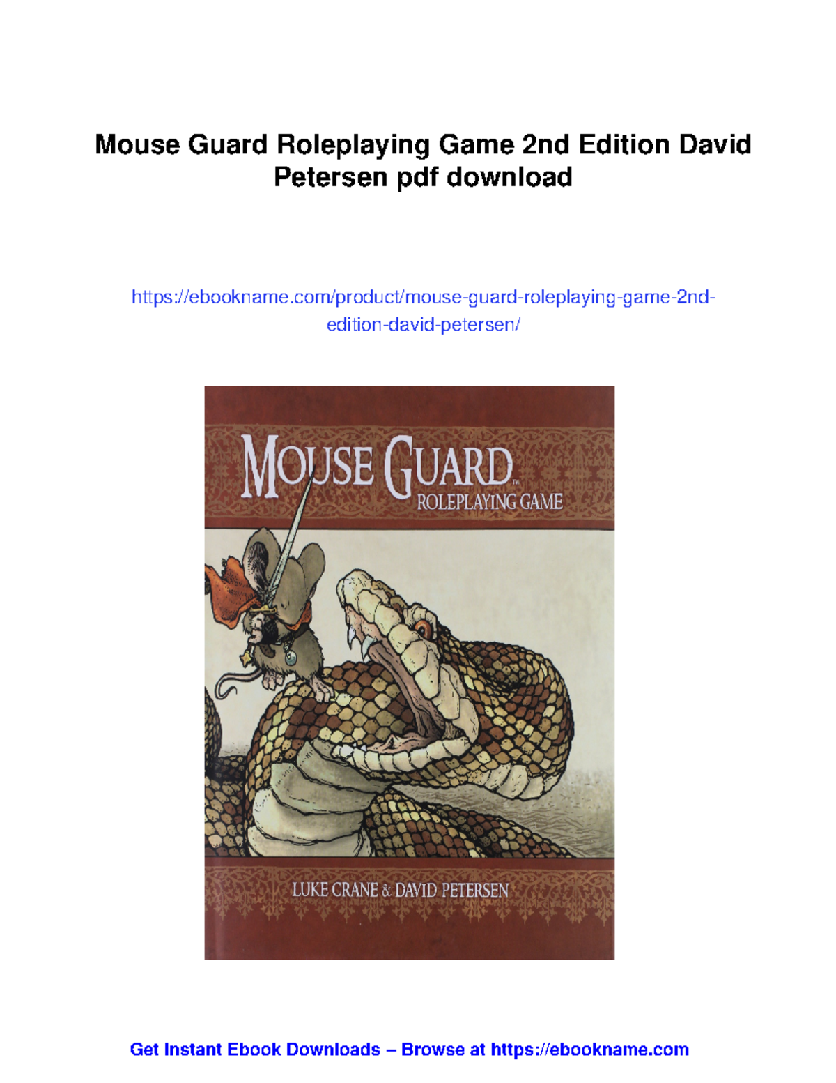 Mouse Guard RPG 2nd Edition: A Comprehensive Guide to Gameplay - Studocu