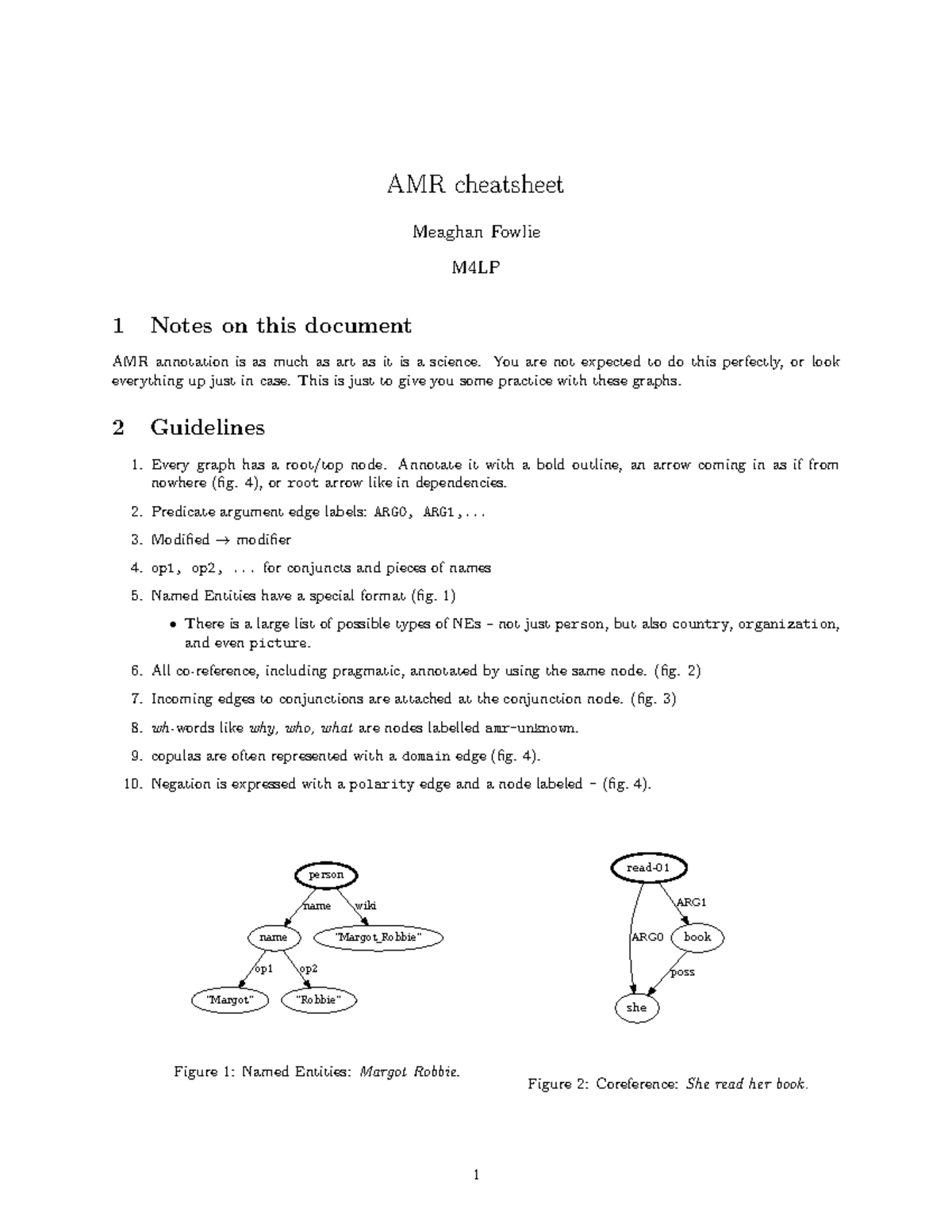 AMR Annotation Cheatsheet M4LP 1: Key Guidelines and Tips - Studeersnel