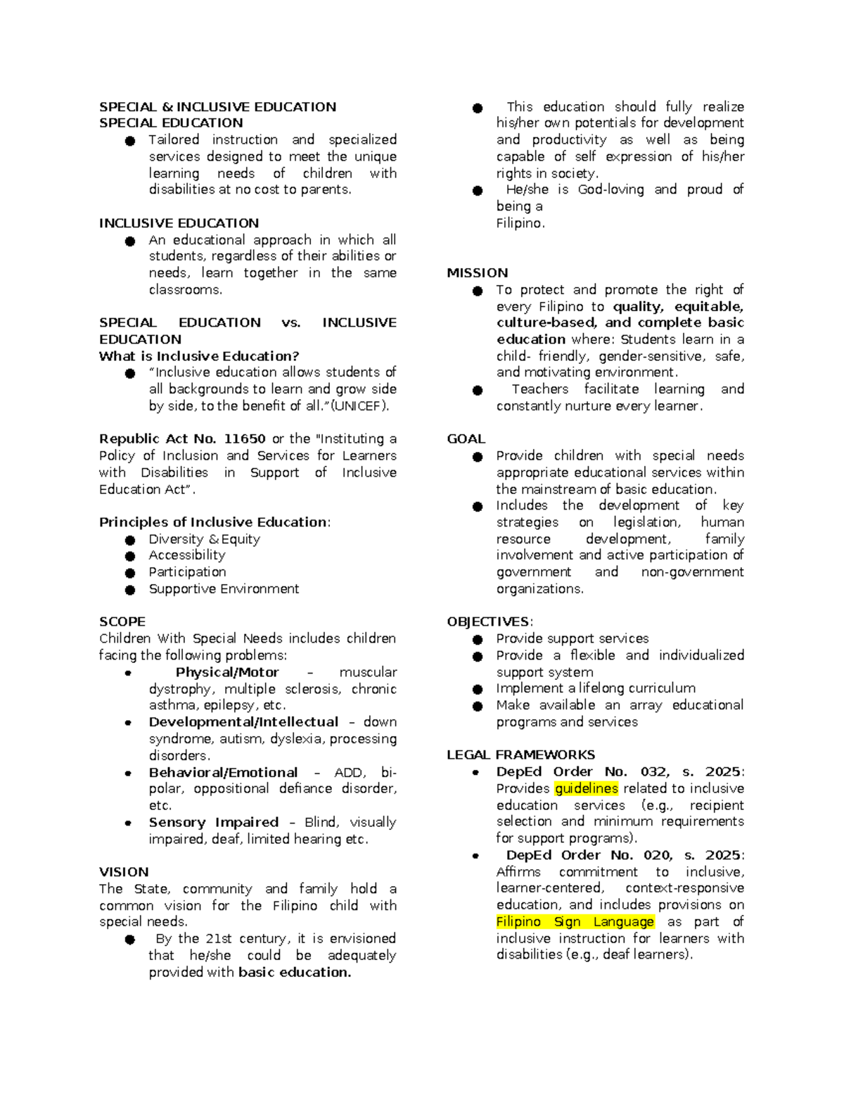 Ped107 Module 2: Understanding Inclusive vs. Special Education - Studocu