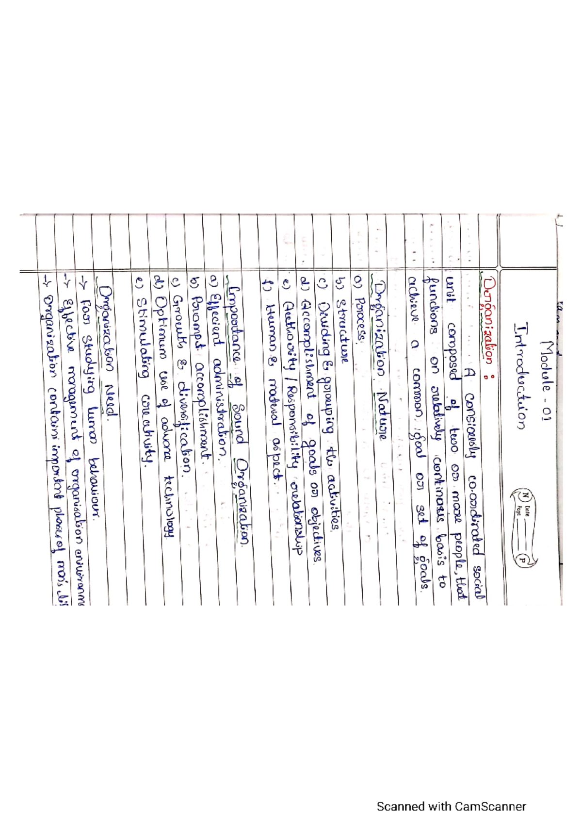 O B-1 - Organizational Behavior Lecture Notes and Key Concepts - Studocu