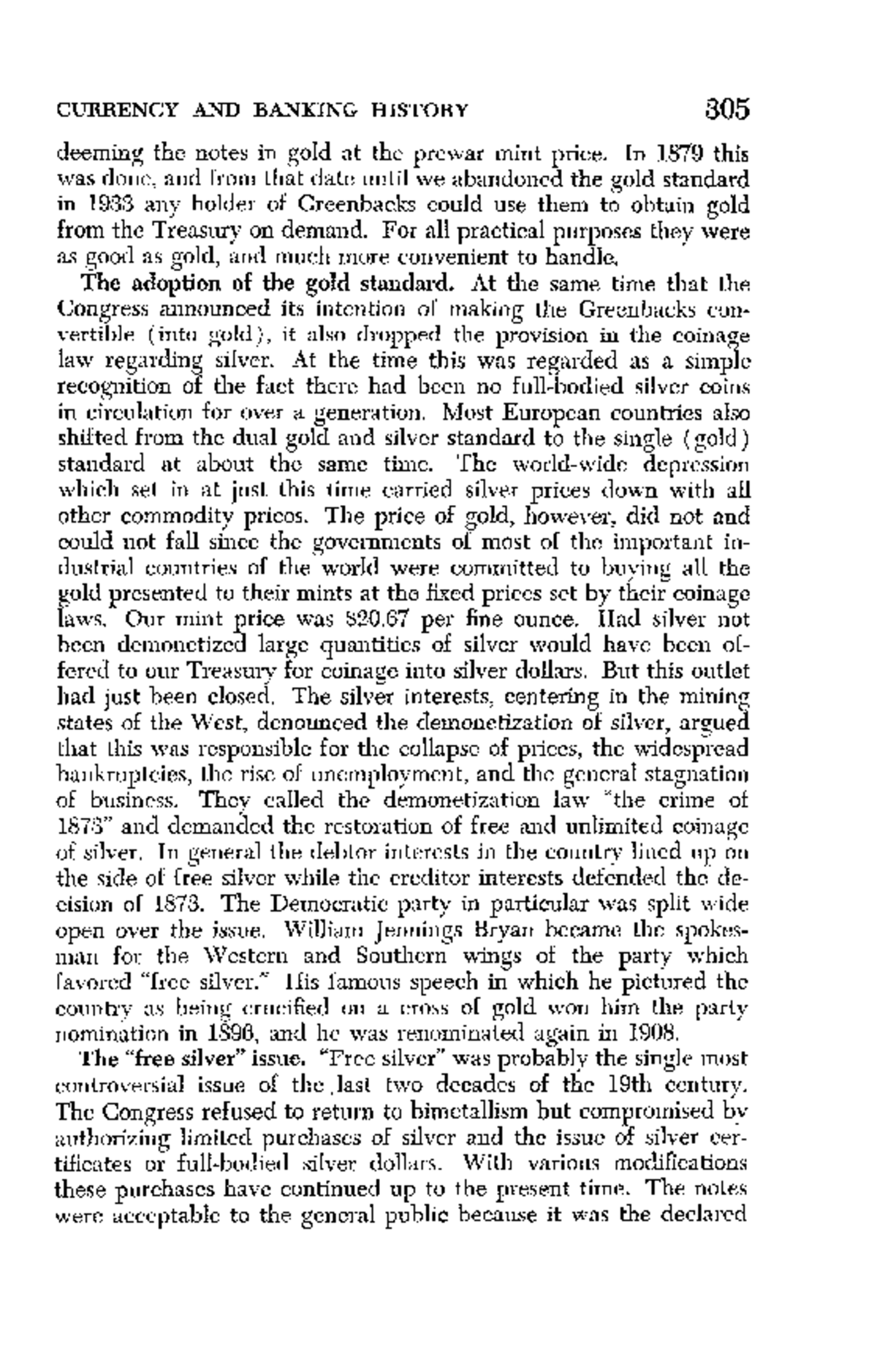 CURRENCY AND BANKING HISTORY 305: Gold Standard and Silver Debate - Studocu
