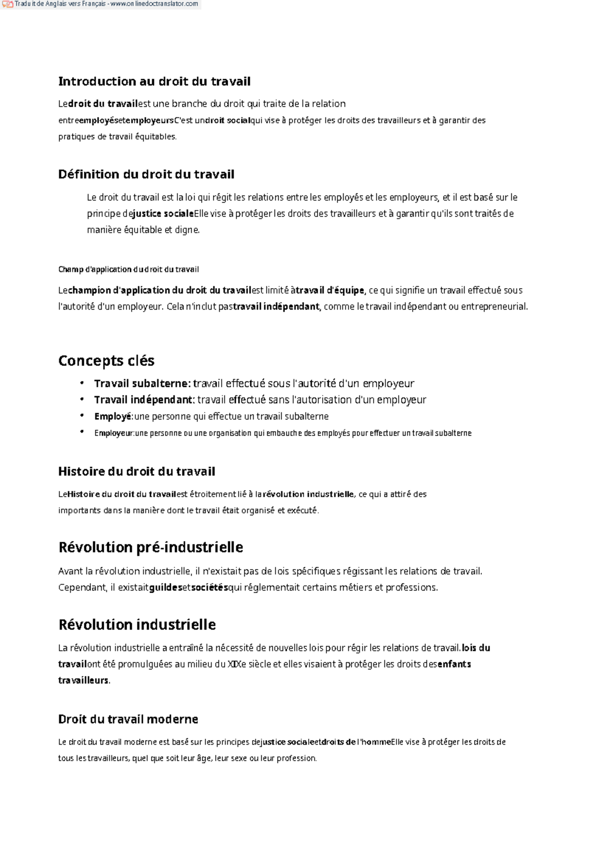 Introduction au Droit du Travail : Concepts et Cadre Juridique (DUT ...