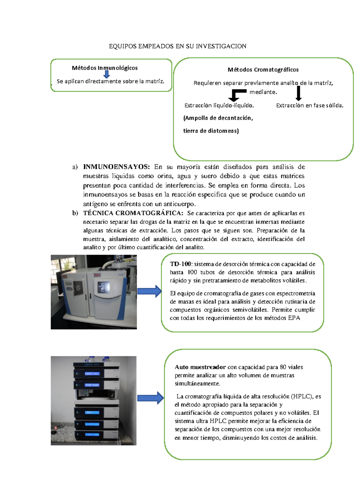 Equipos Empeados EN SU Investigacion - Métodos Inmunológicos Se aplican ...