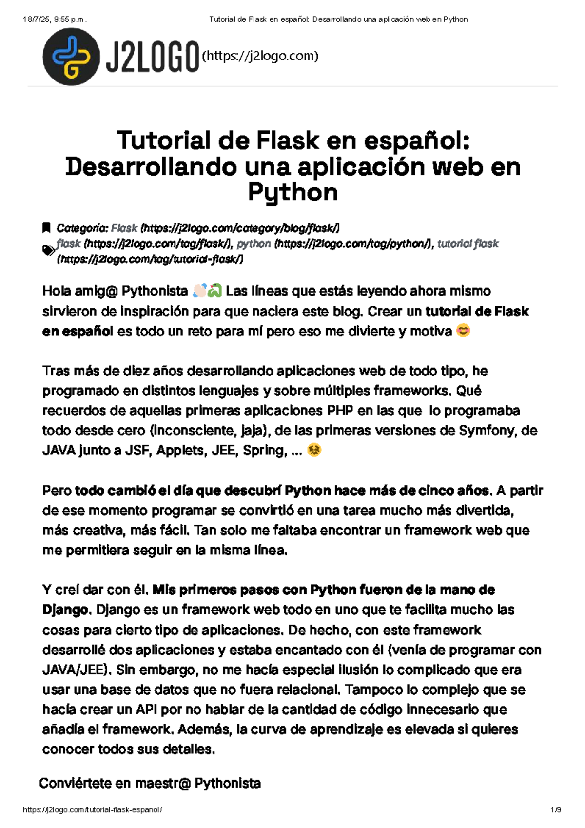 Tutorial de Flask en Español: Creando Aplicaciones Web en Python - Studocu