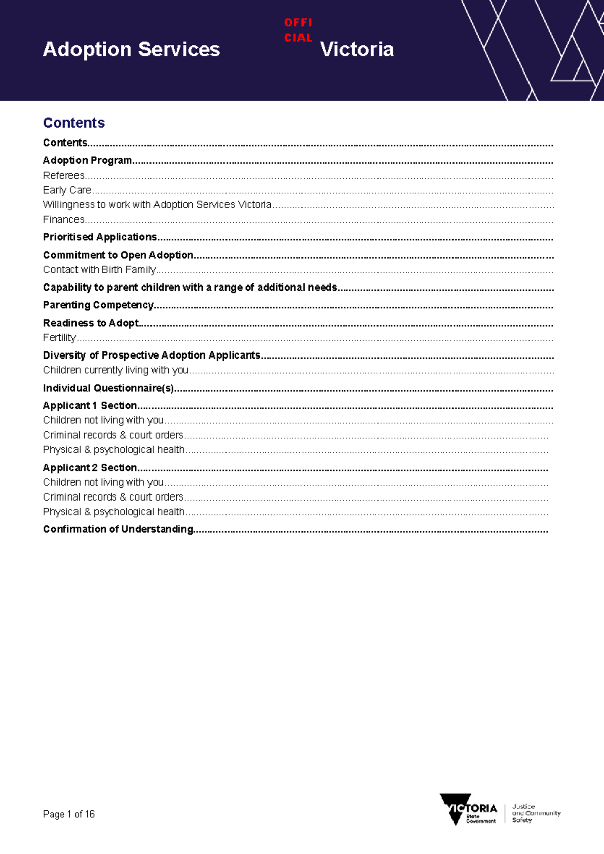 Adoption Services Victoria Expression of Interest Form - Studocu