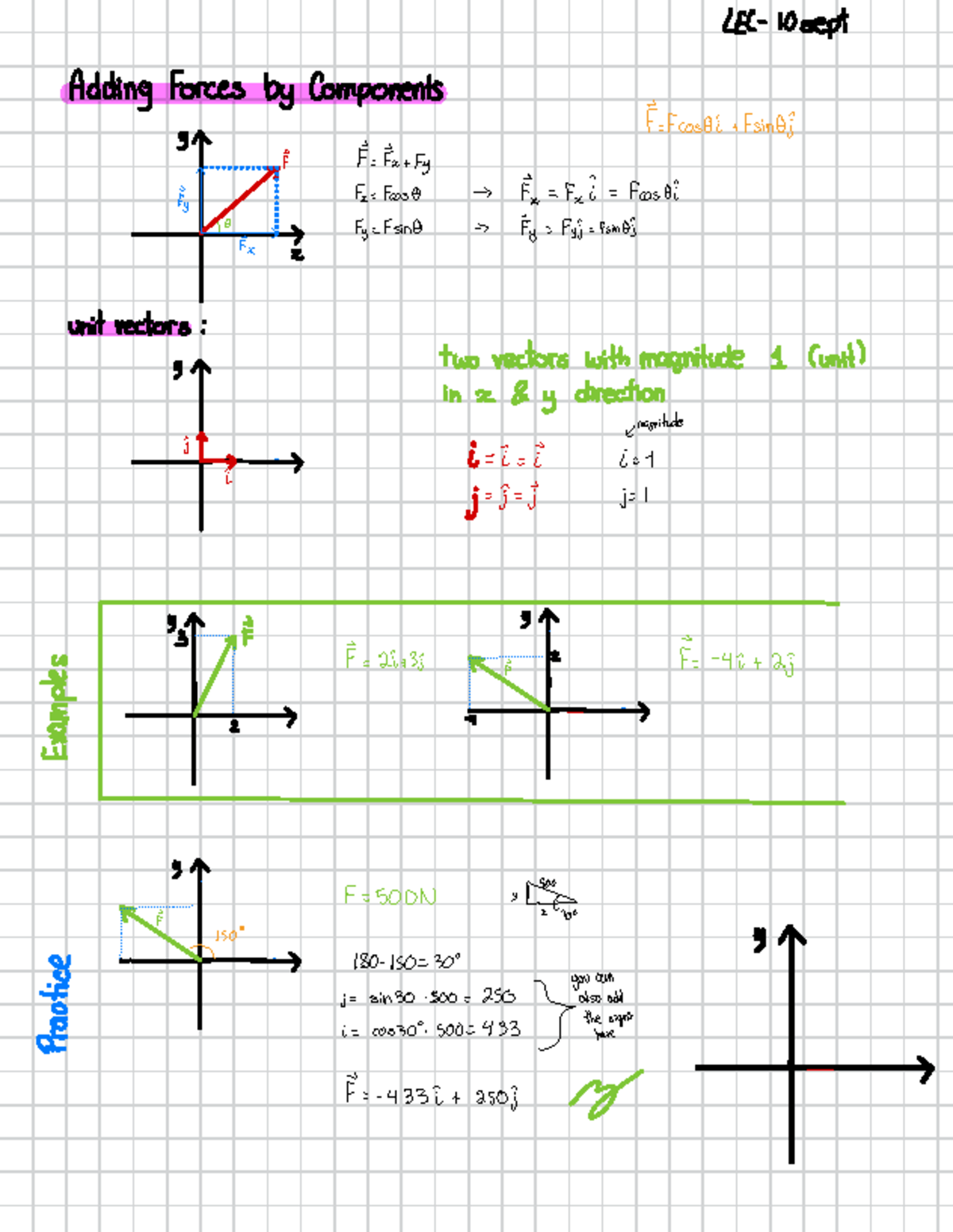 Engr 242 statics - Chp2 - LE)-10 sept Adding Forces by Components Y ...