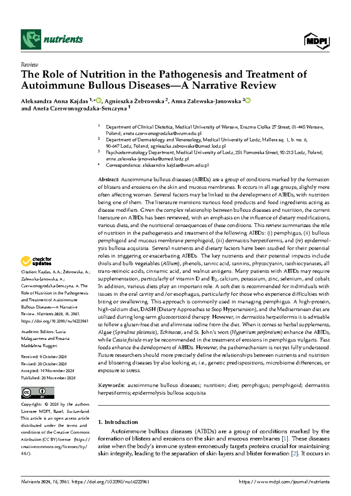 NUTR 2024: Nutrition's Role in Autoimmune Bullous Diseases Management ...