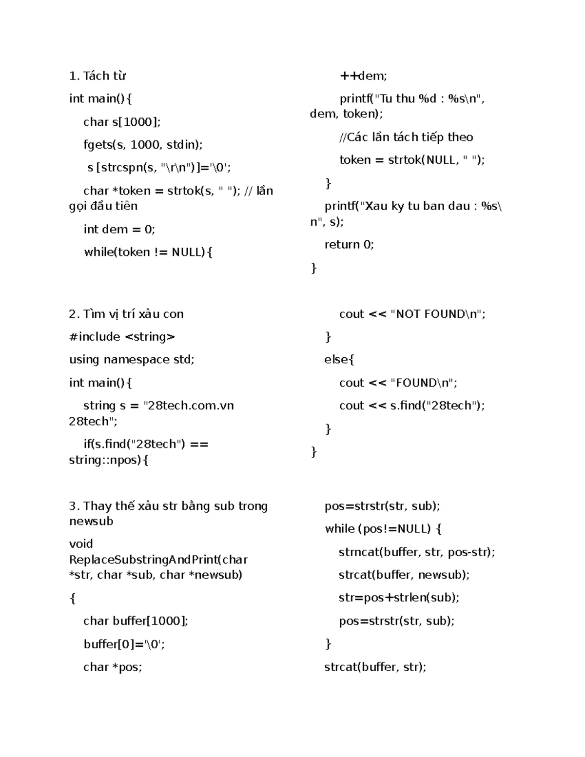 Document 13 - C Programming Exercises: String and Linked List Functions ...