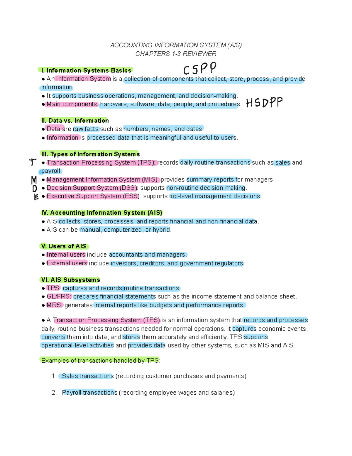 AIS Prelim Reviewer: Key Concepts in Accounting Information Systems ...