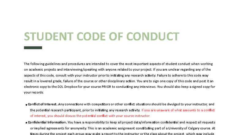 Student Code of Conduct Guidelines (ENTI) - Studocu