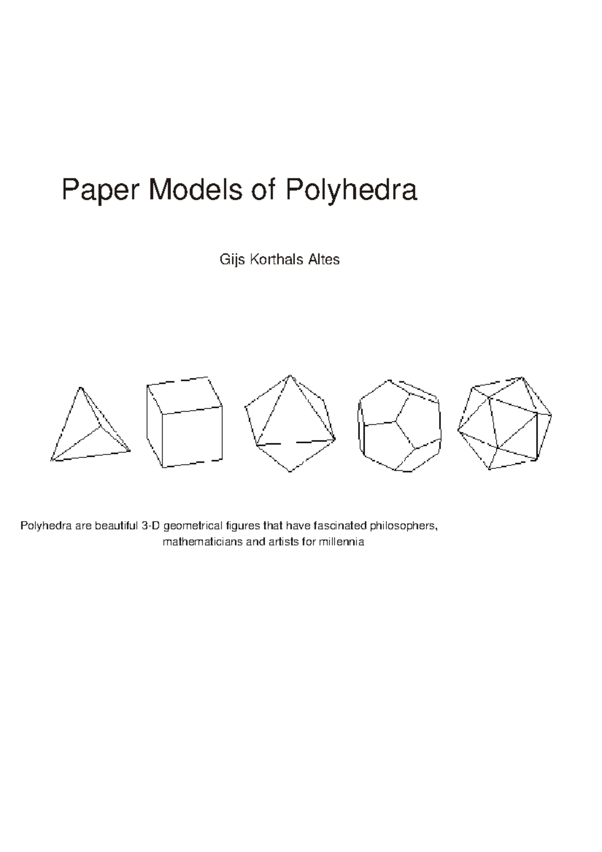 Paper Models of Polyhedra: A Comprehensive Guide - Studocu