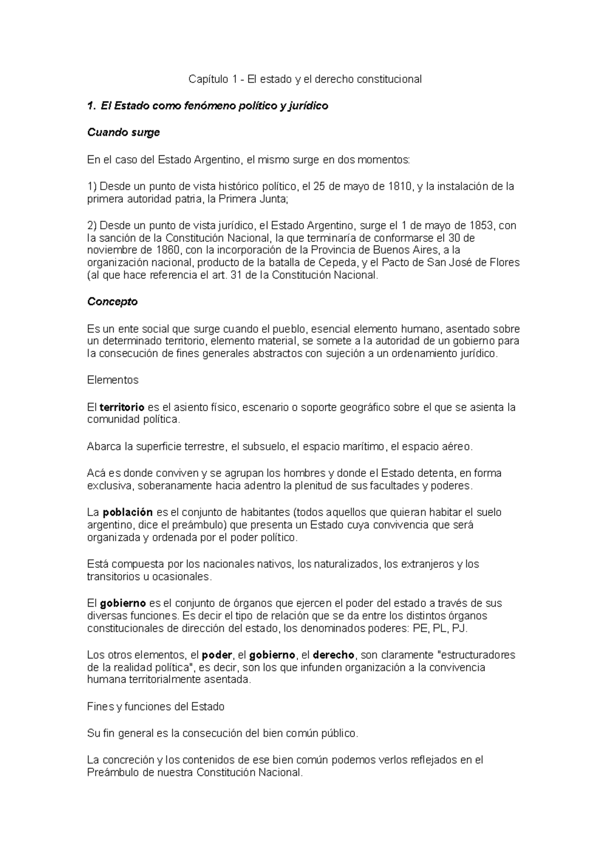 Final Exam Notes: Derecho Público - Capítulo 1: El Estado y Derecho ...